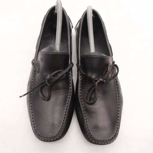 Donald J Pliner HEARST  Men\'s Size 7 Black Leather Driver Bow Loafer Shoes main image 4